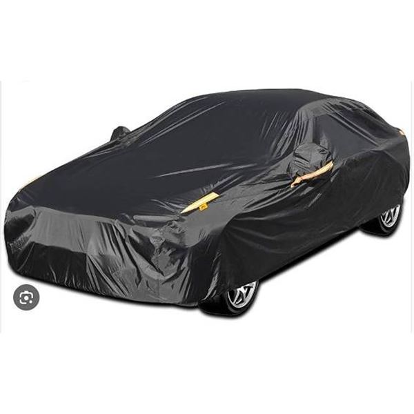 Black Weather-Resistant Car Cover - Model & Size Unknown