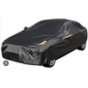 Image 1 : Black Weather-Resistant Car Cover - Model & Size Unknown