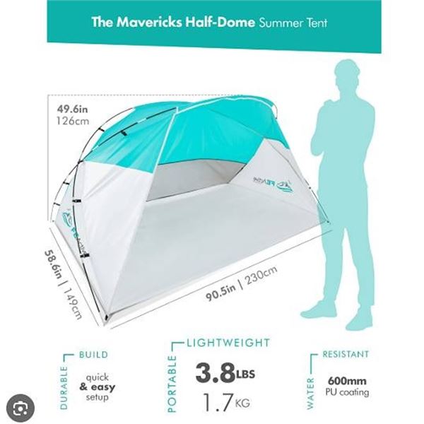 FE Active The Mavericks Dome Tent 90.5x58.6x49.6"