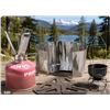 Image 1 : Primus Firestick Ti Stove, Camp Stove Windscreen, Suspension Cooking Kit and Metal Foldable stove ba