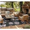 Image 1 : Black and Beige Flower Area Rug, 10ft by 8ft