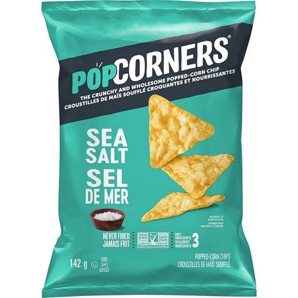 PopCorners Sea Salt Popped Corn Chips, 8X142G