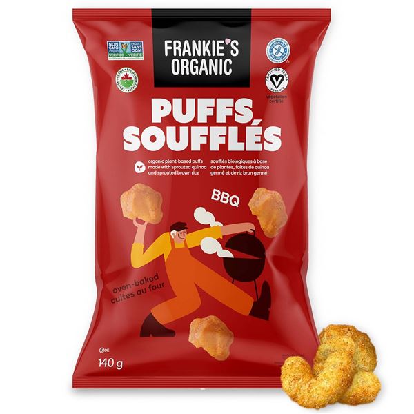 Frankie's Organic BBQ Puffs SoufflÃ©s 12X140G