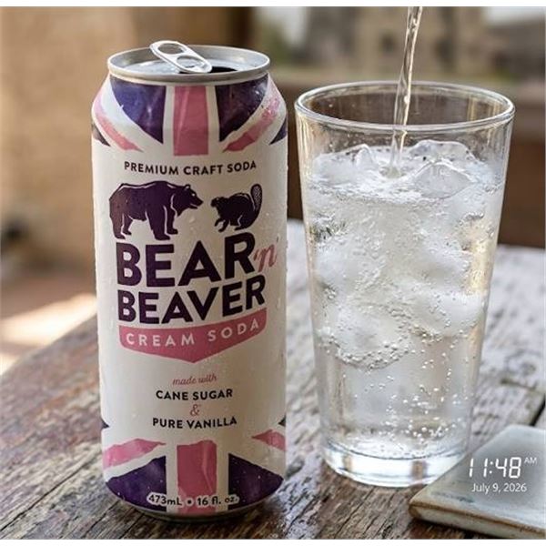 Bear 'n Beaver Cream Soda 12x473ml Can
