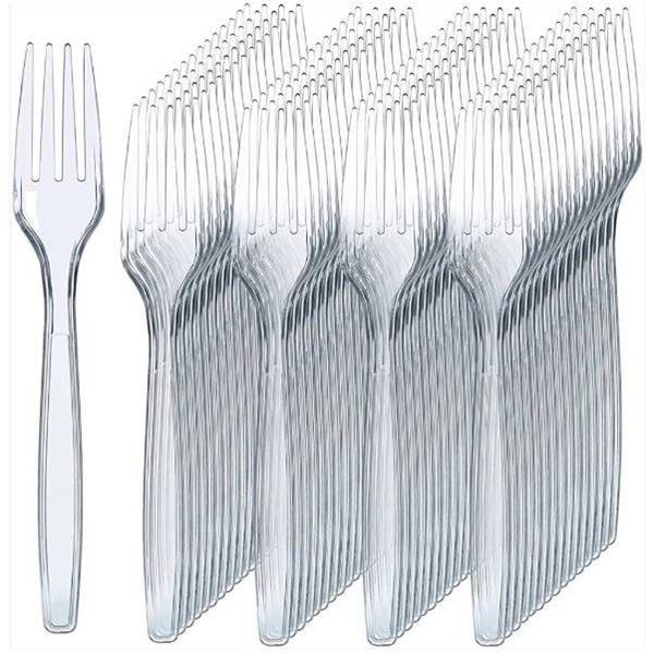 Prestee 300 Clear Plastic Forks