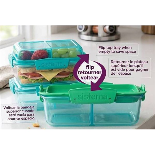 Sistema To Go Lunch Stack Square 4-Pack