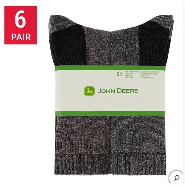 John Deere 6-Pack Men's Performance Crew Work