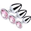 Image 1 : 3pcs Different Size Anal Butt Plug Set Diamond Jeweled