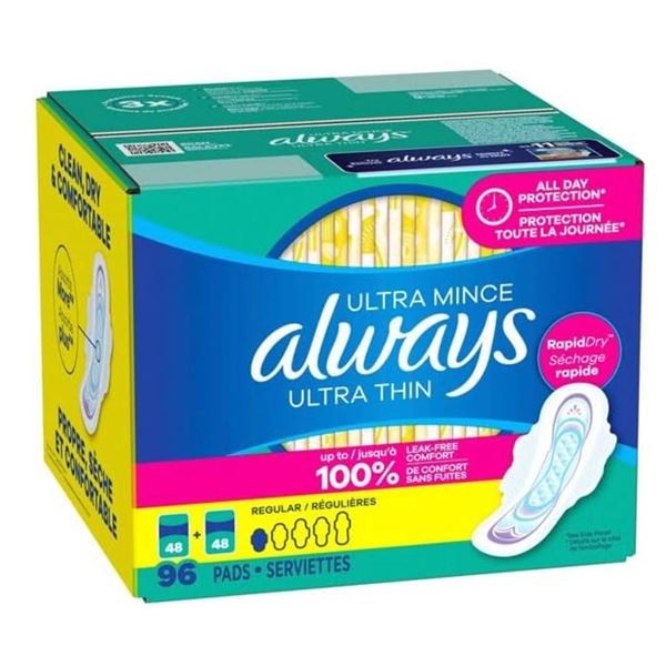 Always Ultra Thin Regular Pads 96 Count