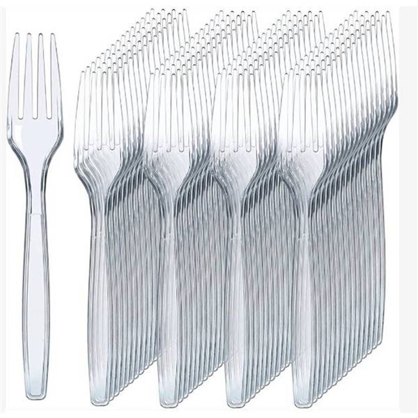 Prestee Perch 300 Clear Plastic Forks