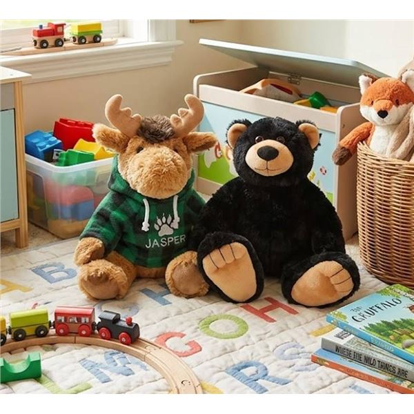 Plush Moose and Black Bear Toys