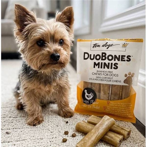 Lot of 6 - Ten Dogs DuoBones Minis Chicken Chews 100g per Pack