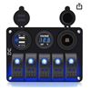 Image 1 : Jiaying Marine 12VÂ  Marine Boat Rocker Switch Aluminum Panel 5 Gang