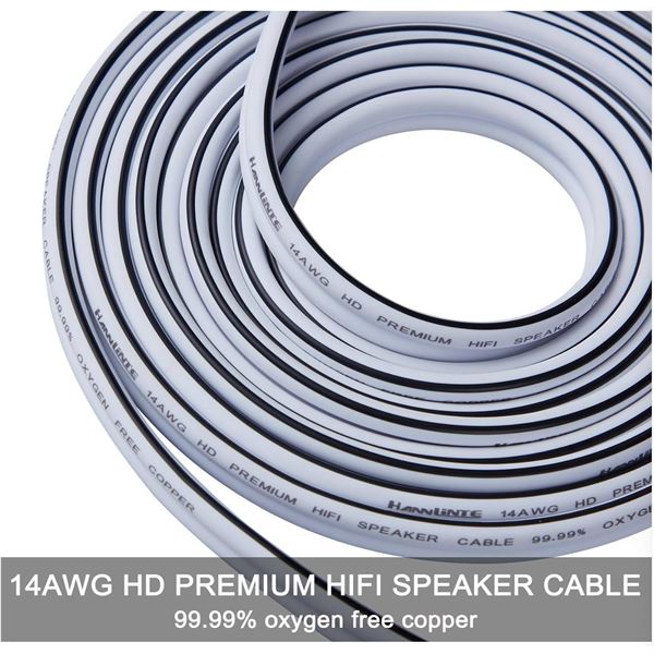 HanLnTe 14AWG OFC Speaker Cable 6ft