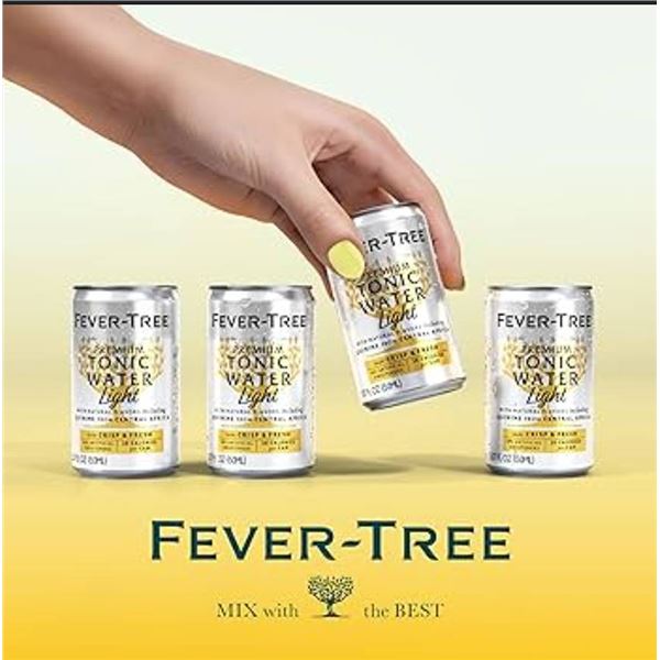 Lot of 3 - Fever-Tree Light Tonic Water 8-Pack x 150ml