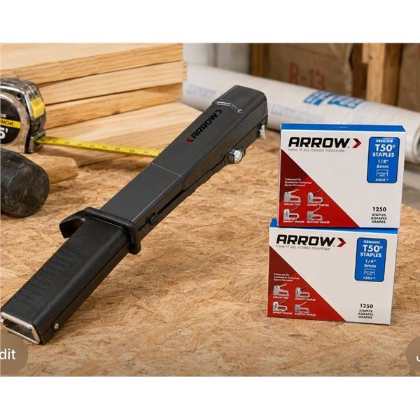 Arrow Hammer Tacker With 6 Boxes T50 Staples