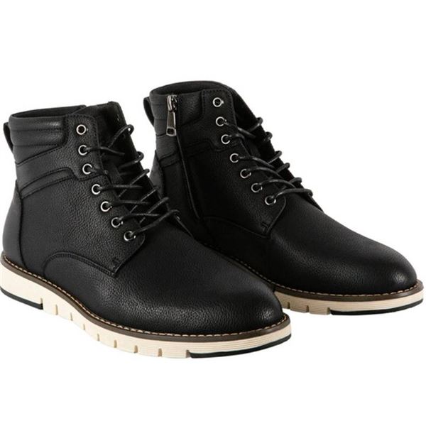 Men's Black Synthetic Lace-Up Boots