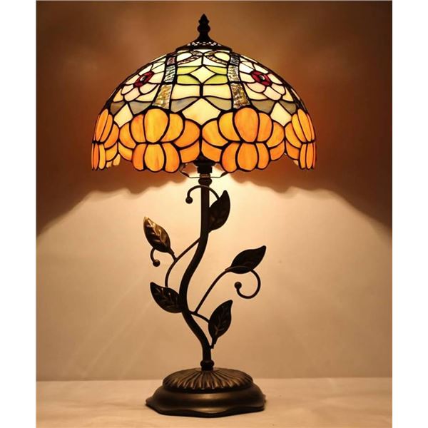 Tiffany Lamp Orange Flower Stained Glass Table Lamp **STYLE MAY VARY**