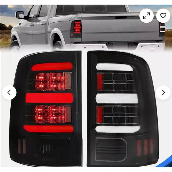 PL-035 Tail Light Assembly Set 2009-2018 Dodge Ram 1500 10-18 Ram 2500 3500 Shiny Clear LED DRL Tail