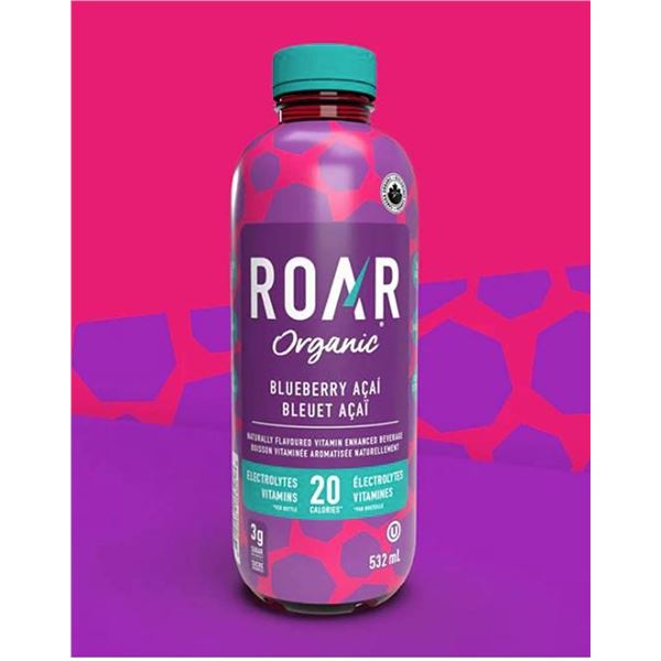 ROAR Organic Blueberry Acai 12-Pack x 532ml