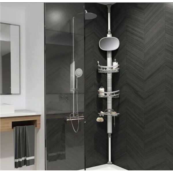 Artika Azzuro Standing Shower Caddy Light Grey