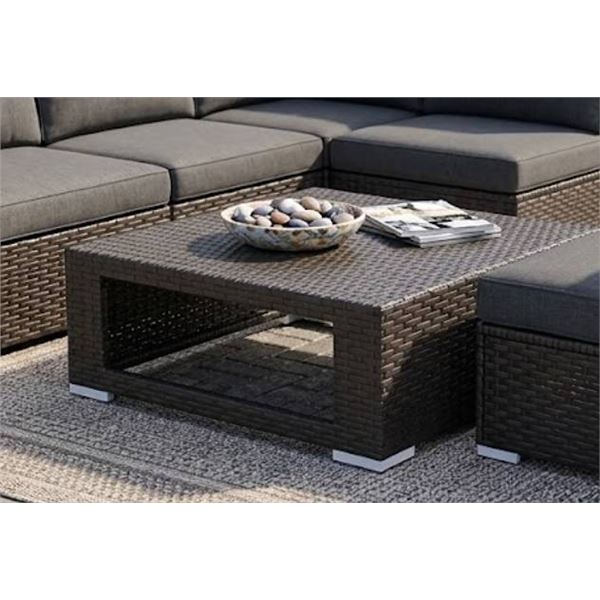 Outdoor Wicker Table Base, 31"x31"x11" *NO GLASS*