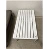 Image 3 : White Slatted Outdoor Table 60x110x40cm