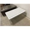 Image 4 : White Slatted Outdoor Table 60x110x40cm