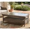 Image 1 : Wicker and Glass Coffee Table 132x72x50cm