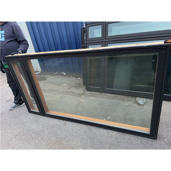 Double Pane Wood and Metal Sliding Window 82X42X0.5"