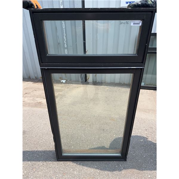 Black and Brown Double Pane Window 30x56