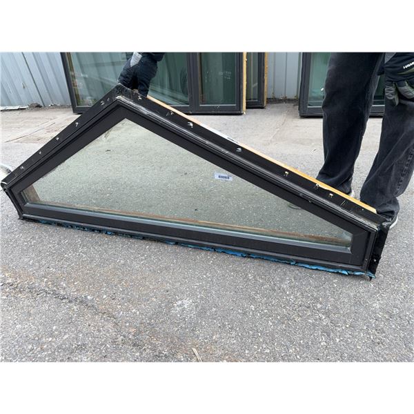 Triangular Fixed Wood and Glass Window 37X37X9X69"