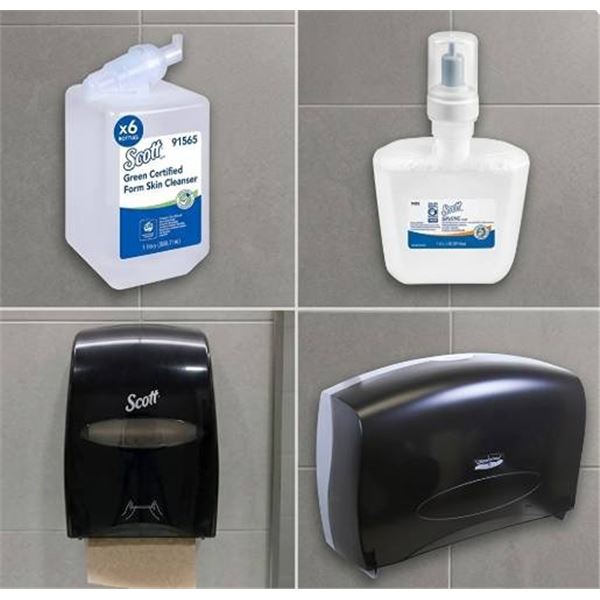 Pallet of Assorted Scott Soap, Paper Towel & Toilet Tissue Dispensers - Soaps may not be exact as sh