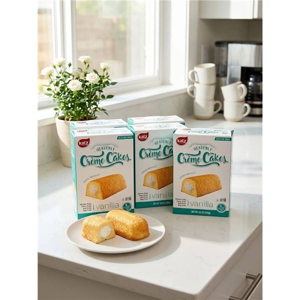 Lot of 6 Katz Vanilla CrÃ¨me Cakes Boxes