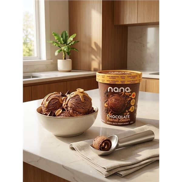 Lot of 8 x 500ml Nana Chocolate Peanut Butter Frozen Dessert