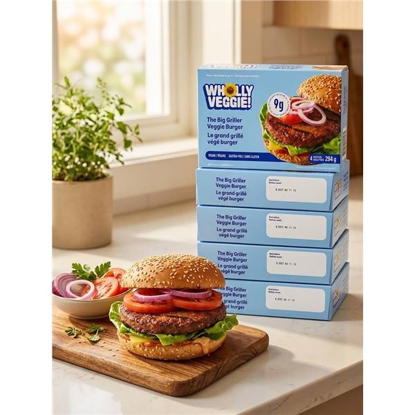 Wholly Veggie The Big Griller Veggie Burger, Lot of 5 boxes