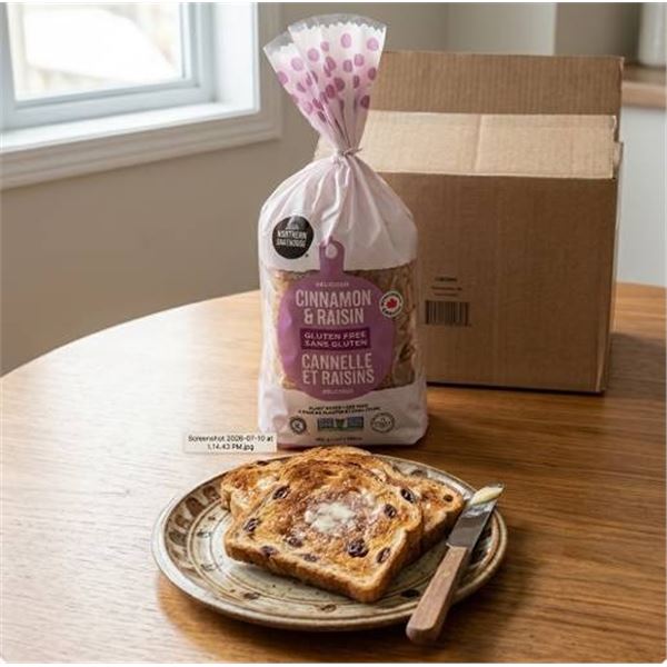 Gluten Free Cinnamon Raisin Bread, 8 Loaves