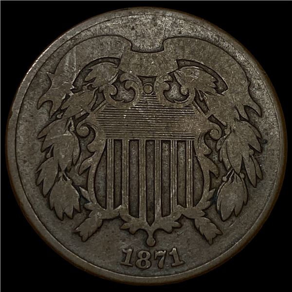 1871 Two-Cent Piece NICELY CIRCULATED