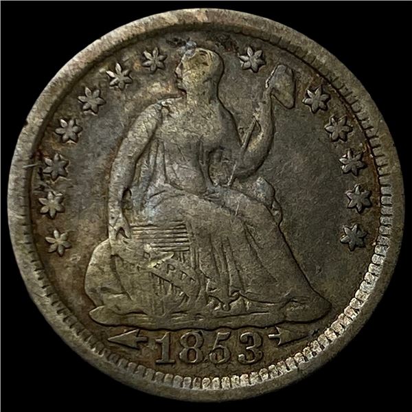 1853 Arrows Seated Liberty Half Dime LIGHTLY  CIRCULATED