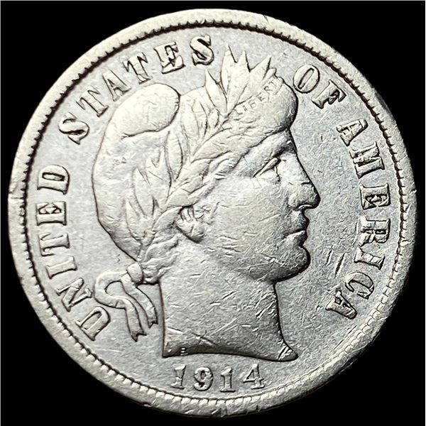 1914-D Silver Barber Dime CHOICE AU