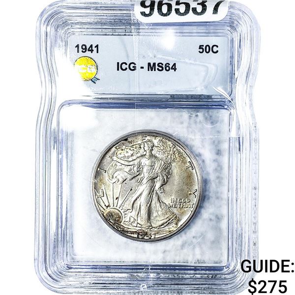 1941 Walking Liberty Half Dollar ICG MS64