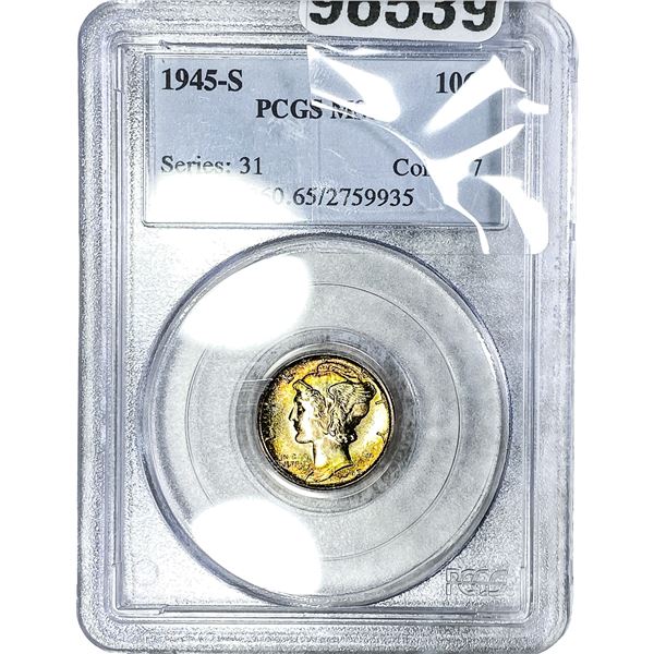 1945-S Mercury Silver Dime PCGS MS65
