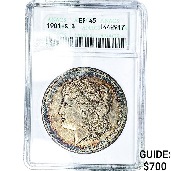 1901-S Morgan Silver Dollar ANACS EF45