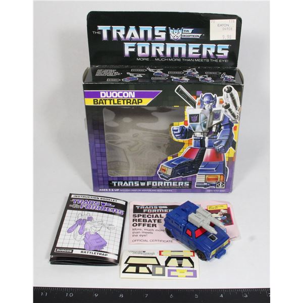 1986 HASBRO TRANSFORMERS G1 DUOCON BATTLETRAP