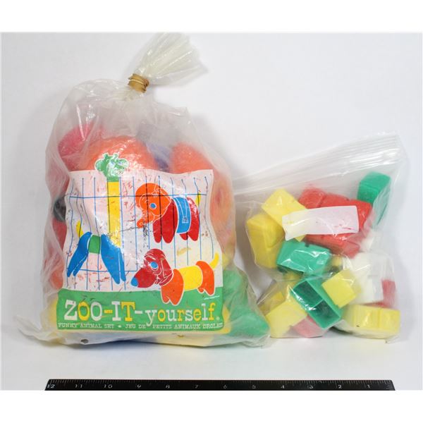VINTAGE ZOO-IT YOURSELF TOY AND ANIMAL BLOCKS