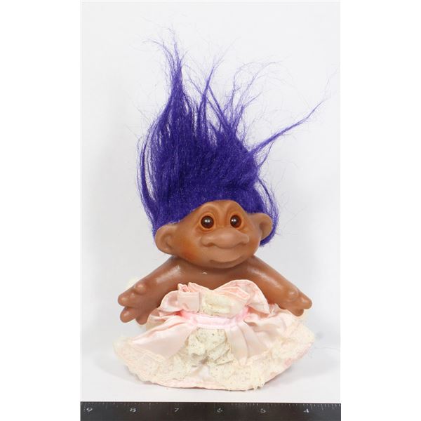VINTAGE GENUINE DAM TROLL 1986 PURPLE HAIR WITH