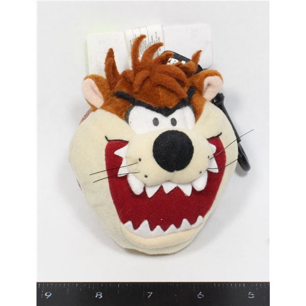 TASMANIAN DEVIL MINI PLUSH ZIP BAG W/ LANYARD