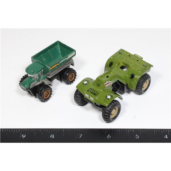 LOT OF TWO GREEN MAISTO TOY CARS