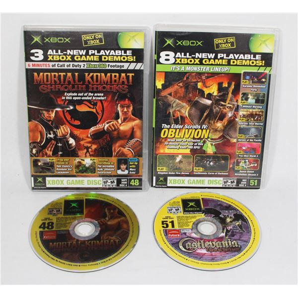 TWO XBOX DEMO DISKS. NUMBERS 51 AND 48