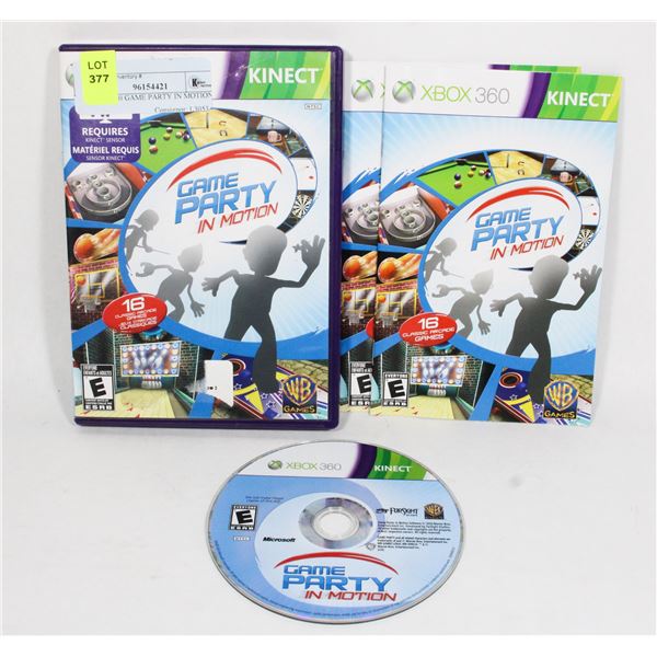 XBOX 360 GAME PARTY IN MOTION